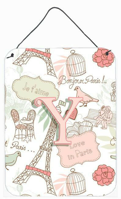 Letter Y Love in Paris Pink Wall or Door Hanging Prints CJ2002-YDS1216