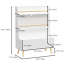 Bookshelf, Book Organizer With Toy Storage - White