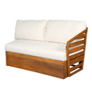 Royal Acacia Patio V Sofa Sectional Set, Beige