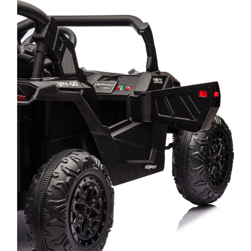 24V Two-Seater Kids Ride On UTV W/Parents Remote Control,Four-Wheel Suspension,Slow Start,Large wheel design,Anti-collision bar,Storage space,Music,USB,Bluetooth,Volume control,LED lights for Kids 3+.