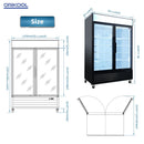 Glass Door Merchandiser Freezer Swing Door Commercial Reach-In Display Freezers With LED Top Panel Upright Freeze Storage by HouseOfZazla