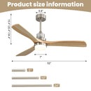 Indoor Ceiling Fan With Dimmable LED Light, 6 Speed Remote ControlLED DC Motor, Reversible Blades by Unique Piece Furniture