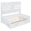 Daybed With All-In-One Cabinet And Shelf