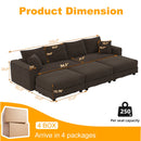 Deep Seat Convertible Sofa With Soft Pillows And Ottomans by HouseOfZazla