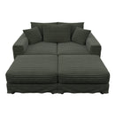 Convertible Deep Seat Sofa With Soft Pillows And Ottomans