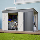 10'x4' Outdoor Metal Storage Shed for Garden Tools Lockable Door With Floor Frame by HouseOfZazla