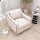 360 Degree Swivel Armchair, Skin Friendly Fabric, Ergonomic Design, Brass Nail Decorative Armchair by Unique Piece Furniture