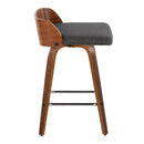 Maya - Mid Century Modern Fixed Height Counter Stool & Swivel With Square Footrest (Set of 2) by HouseOfZazla