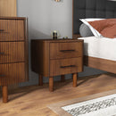 Logan - Nightsd Bed Side Tables With 2 Drawers - Brown by HouseOfZazla