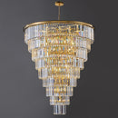 48-Inch Gold Tiered Crystal Tube Chandelier by HouseOfZazla
