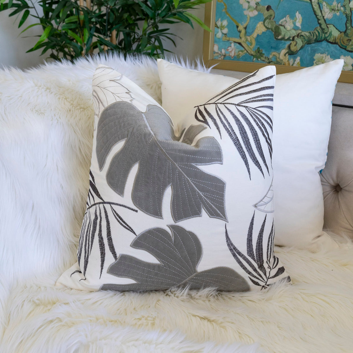 Autumn Vibes Leaf Accent Pillow Set of 2, photo 6 of 10