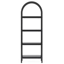 Tall 4 Tier Arched Open Bookshelf Storage Rack - Black by HouseOfZazla