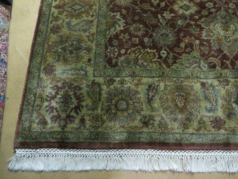 6' X 9' Handmade India Floral Oriental Wool Rug Carpet Tea Wash Red Hand Knotted