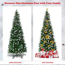 5/6/7.5 Feet Artificial Pencil Christmas Tree with Pine Cones by DirectDeals