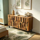 Farmhouse Rustic Sideboard With Straight Wood Pattern