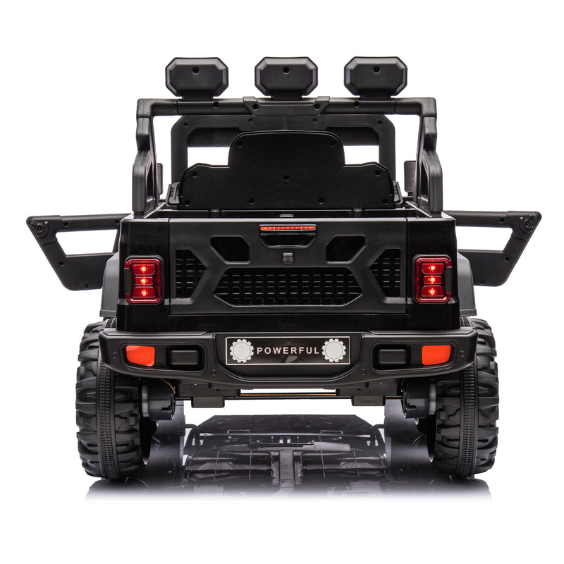 24V Ride On Large PickUp Truck car for Kids,ride On 4WD Toys with Remote Control,Parents Can Assist in Driving,Bluetooth music version,Pickup truck design with spacious storage in the rear.