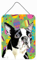 Boston Terrier Easter Eggtravaganza Aluminium Metal Wall or Door Hanging Prints
