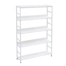 5-Tier Home Office Bookcase Open Bookshelf Storage Large 5 Shelf Bookshelf Furniture with Metal Frame, White