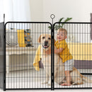Dog Playpen, 16 Panels Pet Exercise Pen Indoor / Outdoor Fence With Anti Skid Base - Black by HouseOfZazla