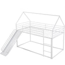 Twin Over Twin House Bunk Bed With Ladder And Slide by Unique Piece Furniture