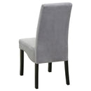 Upholstered Dining Chair Soft Padded Seat And Flared Back Design (Set of 2) - Gray
