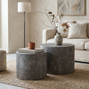 Nesting Coffee Table Set of 2 Round Wooden Tables by HouseOfZazla