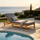 Light Teak Acacia Wood Chaise Lounge Set