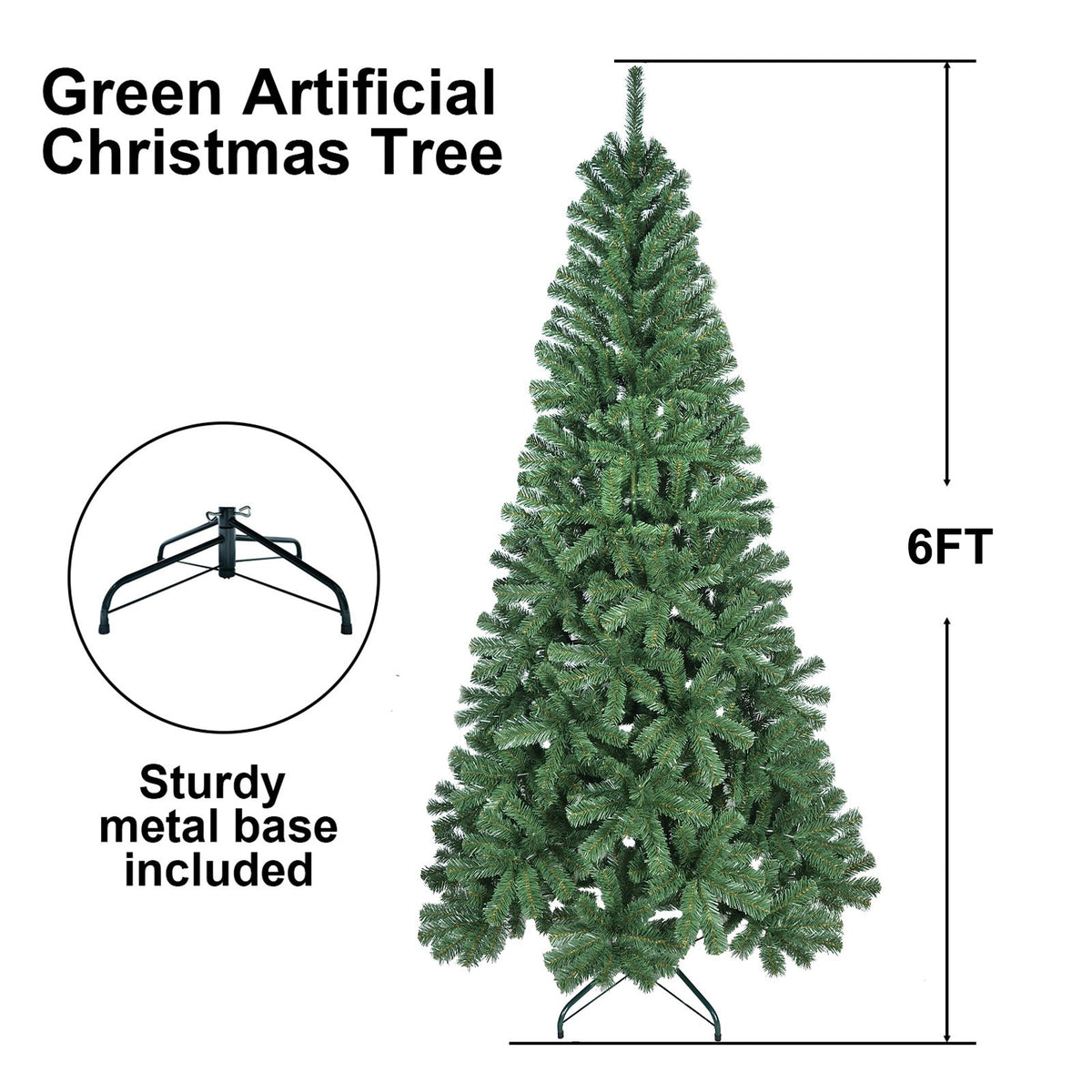 8FT Artificial Christmas Tree with 1136 PVC Tips, photo 9 of 10