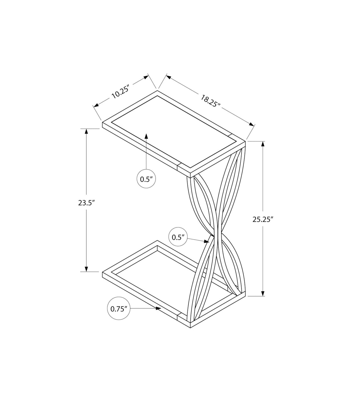 Accent Table C - Shaped, Modern - Gray, photo 7 of 7