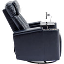 270° Power Swivel Recliner Home Theater Chair With Hidden Arm Storage, LED Light, Cup Holder, And Tray Table by HouseOfZazla