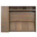 Full Size Murphy Bed With Wardrobe, Drawers, And Open Shelves - Wood by HouseOfZazla