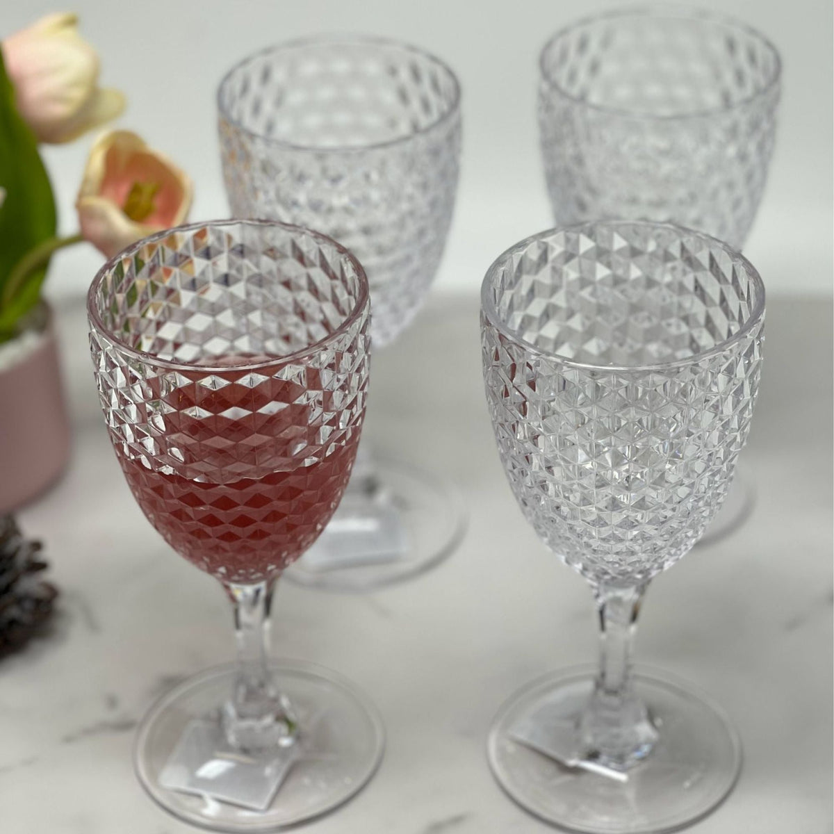 Diamond Cut Plastic Wine Glasses (Set of 4), photo 14 of 18