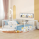 Metal Floor Bed Frame With Fence And Door by Unique Piece Furniture