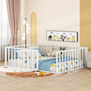 Metal Floor Bed Frame With Fence And Door by HouseOfZazla