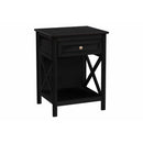 Accent End Table, 2 Tier, Storage Drawer, Transitional Style