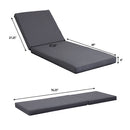 Lounge chaise Set, Acacia solid wood with  LOUNGE CUSHION (Dark Grey) - Matching Cream Version Available