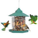 Hanging Gazebo Wild Bird Feeder Outdoor Bird Seed Station with Large Capacity 6 Feeder Ports for Garden Patio Park Weatherproof Easy To Refill by GBruno Store