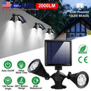 Solar Lights Outdoor Solar Power Motion Sensor Spotlights 2000lm Security Lights w/ Dual Head 360¡ Rotatable IP44 Wall Lights Garden Garage Driveway