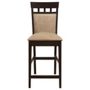Upholstered Counter Height Stools (Set of 2) - Beige / Brown