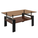 Modern Rectangular Coffee Table With Tempered Glass Top by HouseOfZazla
