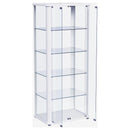 Aero 5-shelf Display Curio Cabinet with LED Lighting White
