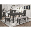 Dexter - Rectangular Plank Top Dining Table - Dark Gray by HouseOfZazla