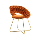 Accent Chairs Set of 2, Velvet Side Chairs with Gold Legs, Mid-Century Upholstered Dining Chairs for Living Room, Kitchen, Bedroom, Beauty Room