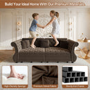 Oversized Chesterfield Pull Out Sofa Bed, Roll Arm Couch With Flower Tufting For Living Room