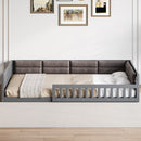 Upholstered Platform Bed With Guardrail And Pillow by HouseOfZazla