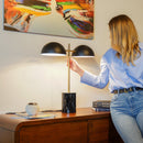 Nova - Hydro Table Lamp With On / Off Switch Double Lamp - Black / Gold / Marble by HouseOfZazla