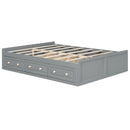 Queen Size Platform Bed Frame With 6 Drawers - Gray by Unique Piece Furniture