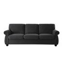 Soft Sofa, Upholstered 3 Seater Couch With High Density Foam, Loose Back Cushions And Turned Legs by Unique Piece Furniture