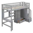 Loft Bed With Bookshelf, Drawers, Desk, And Wardrobe by HouseOfZazla