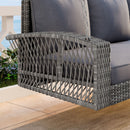 3 Person Large Patio Swing Bench With Cushions For Backyard by Unique Piece Furniture
